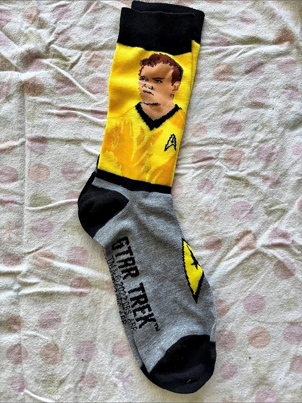 Odd Sox Captain Kirk Portrait Yellow Men's Crew Socks